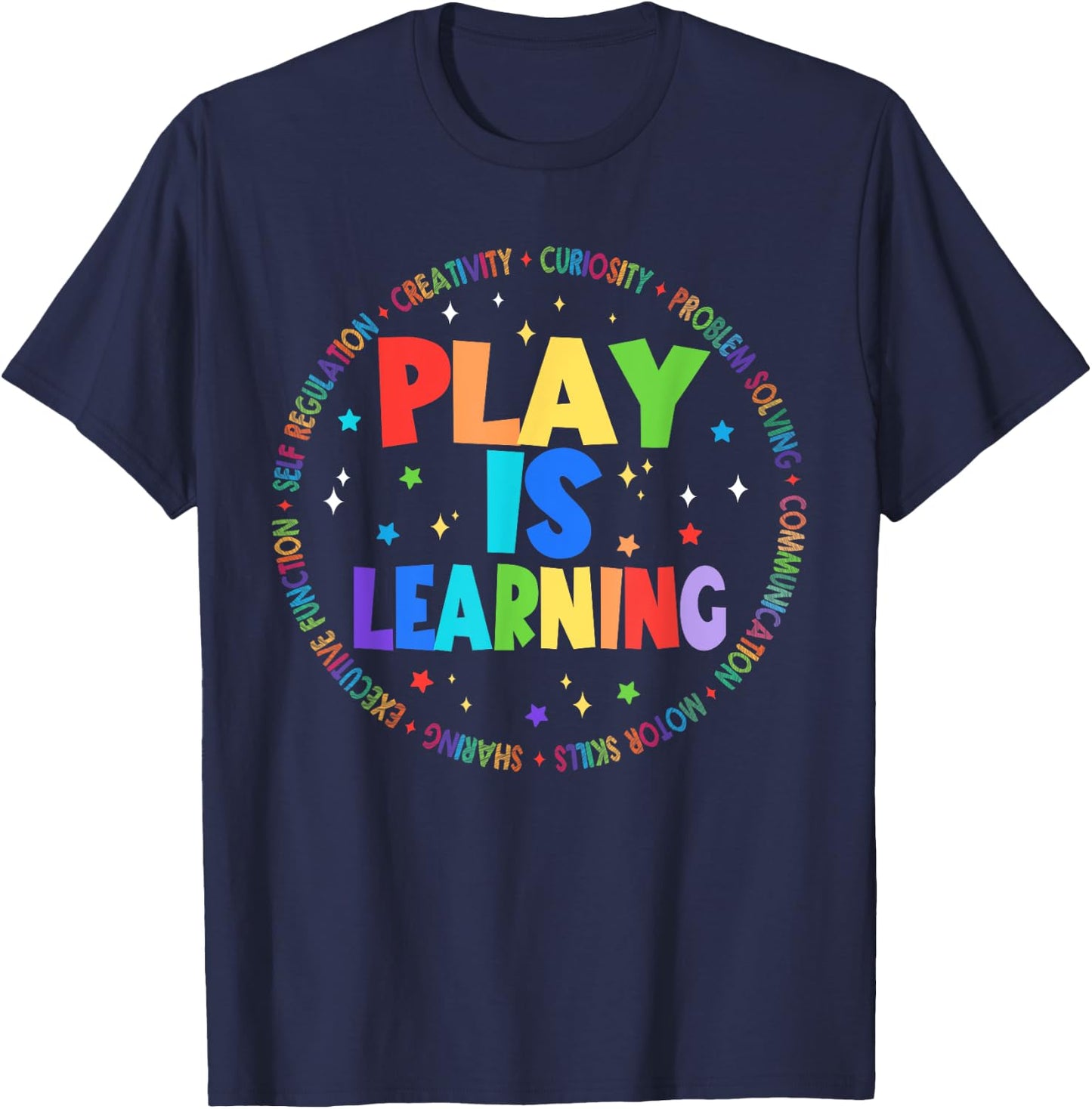 Retro Play Is Learning Teacher Back To School Women Girls Kids T-Shirt - T-Shirt | Navy
