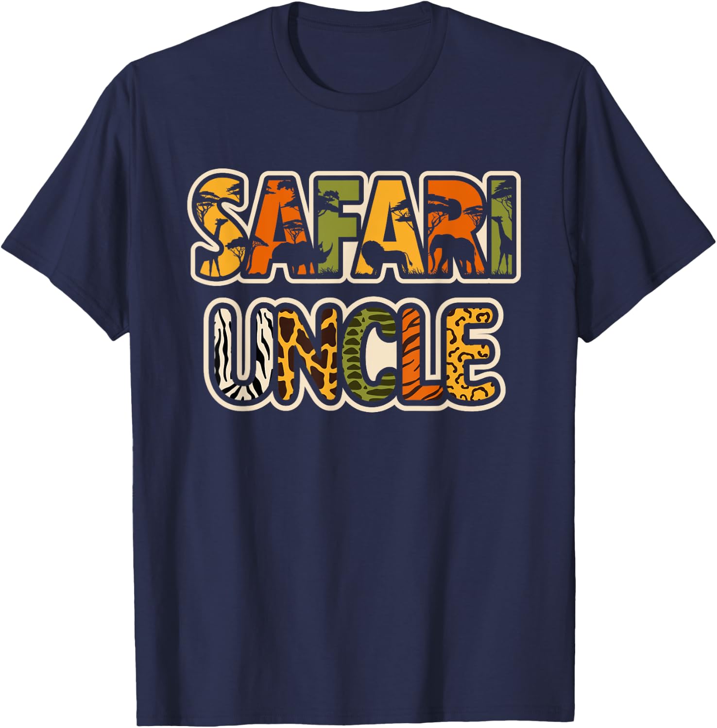 Safari Uncle Safari Costume Safari Outfit Men African Safari T-Shirt - T-Shirt | Navy