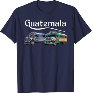 Chicken Bus Guatemala Chapin Quetzal Antigua Tikal Maya 502 T-Shirt - T-Shirt | Navy