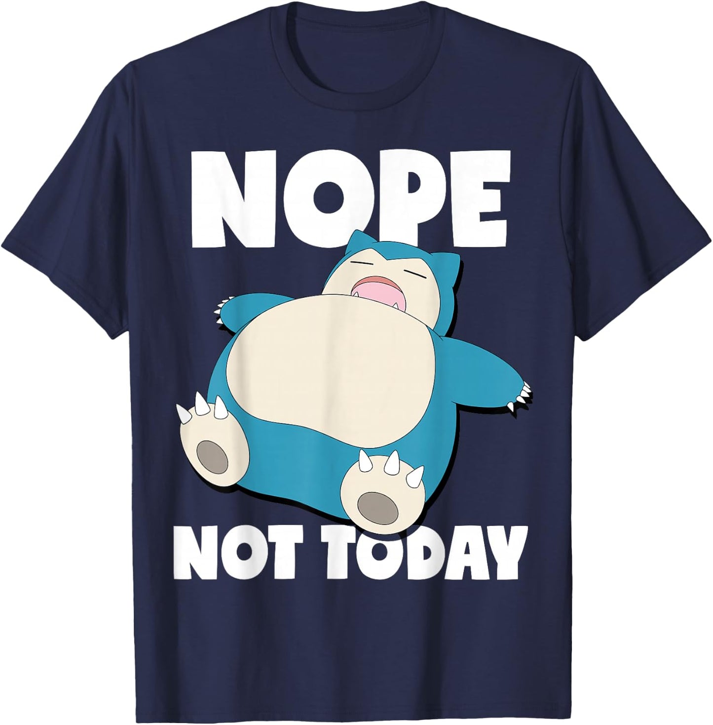 Pokémon - Snorlax Sleeping Nope Not Today T-Shirt - T-Shirt | Navy