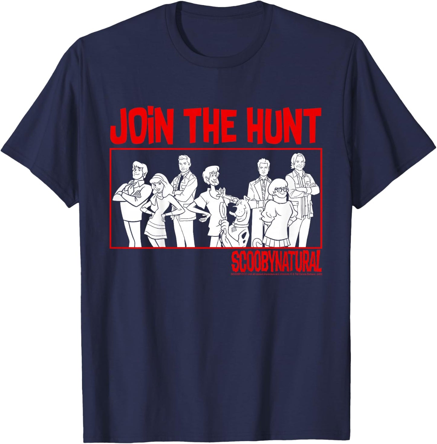 Kids Scooby-Doo Scoobynatural Join The Hunt Group Shot Line Up T-Shirt - T-Shirt | Navy