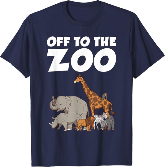 Cool Zoo Art Women Kids Zookeeper Animal Zoo Lover T-Shirt - T-Shirt | Navy