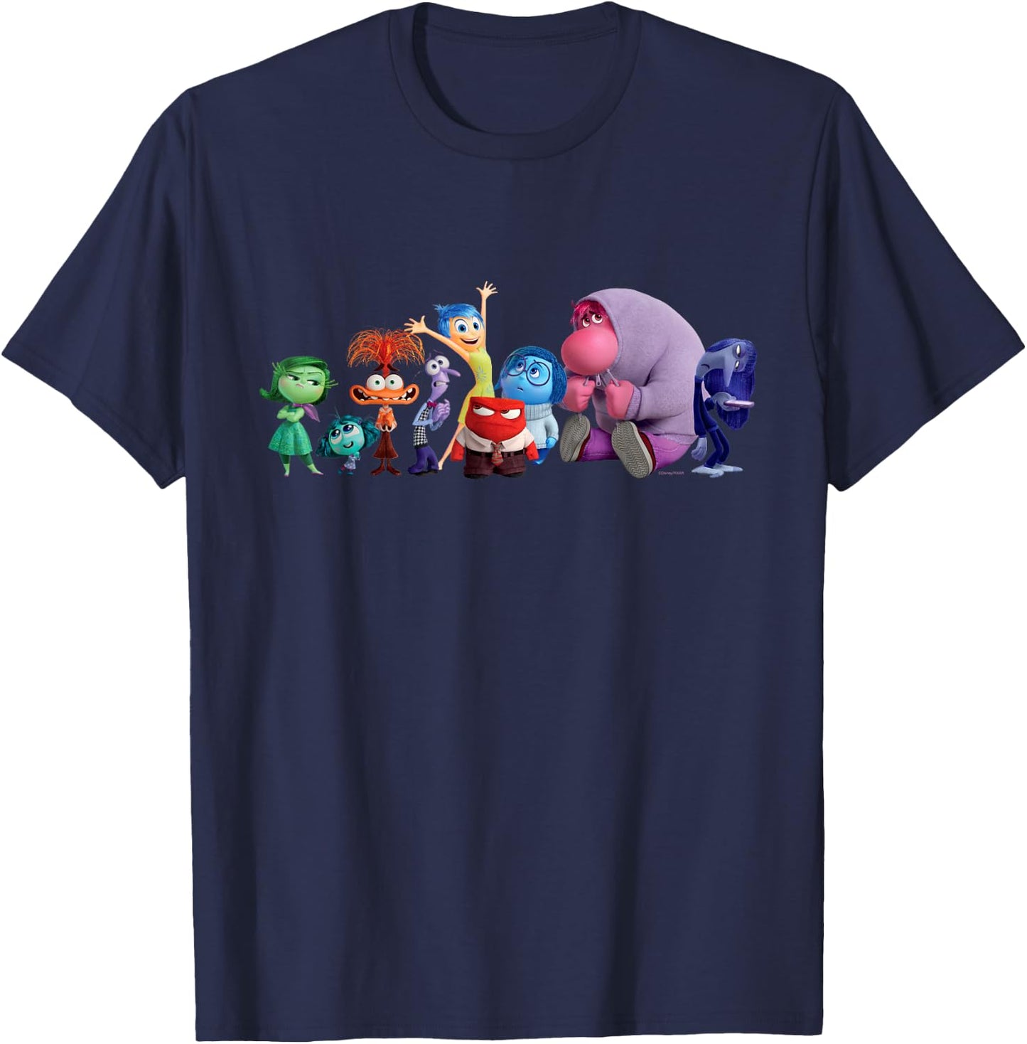 Disney and Pixar’s Inside Out 2 Emotions Group All Together T-Shirt - T-Shirt | Navy