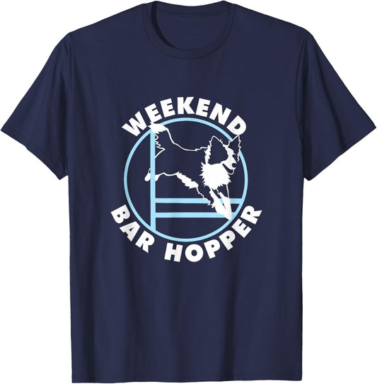 Weekend Bar Hopper |NickerStickers Border Collie Agility Dog Men Women Girls Kids T-Shirt - T-Shirt | Navy