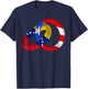 Puerto Rico Venezuela Flag Rings Hispanic Heritage Month T-Shirt - T-Shirt | Navy