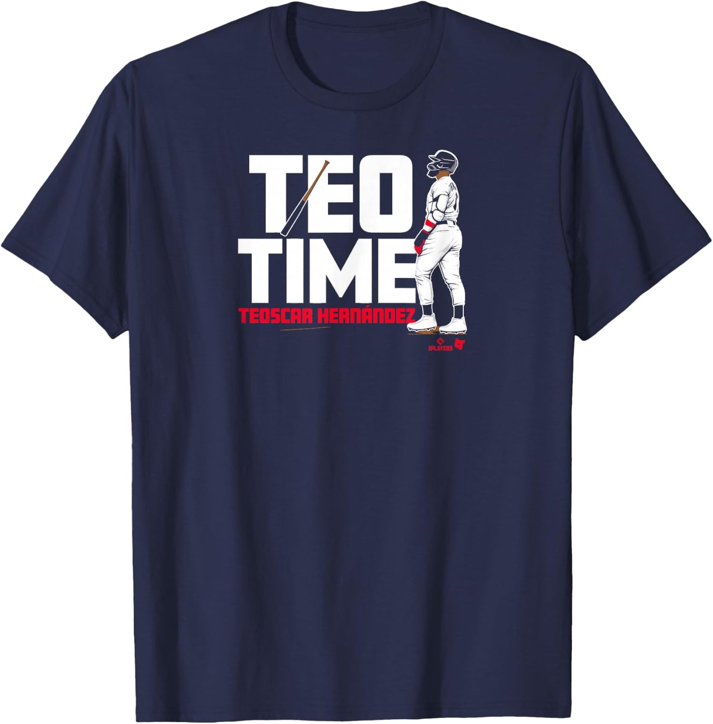 BreakingT Teoscar Hernandez - Teo Time - Los Angeles Baseball , Small, Blue T-Shirt - T-Shirt | Navy