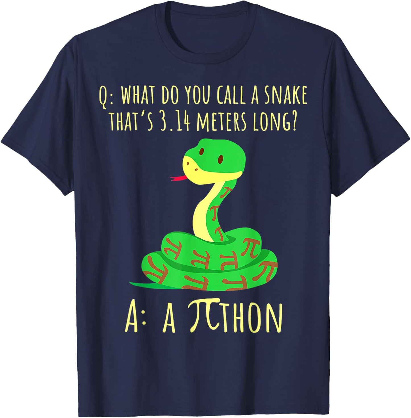 Python Pithon Pi Symbol Funny Math Teacher Pi Day Women T-Shirt - T-Shirt | Navy