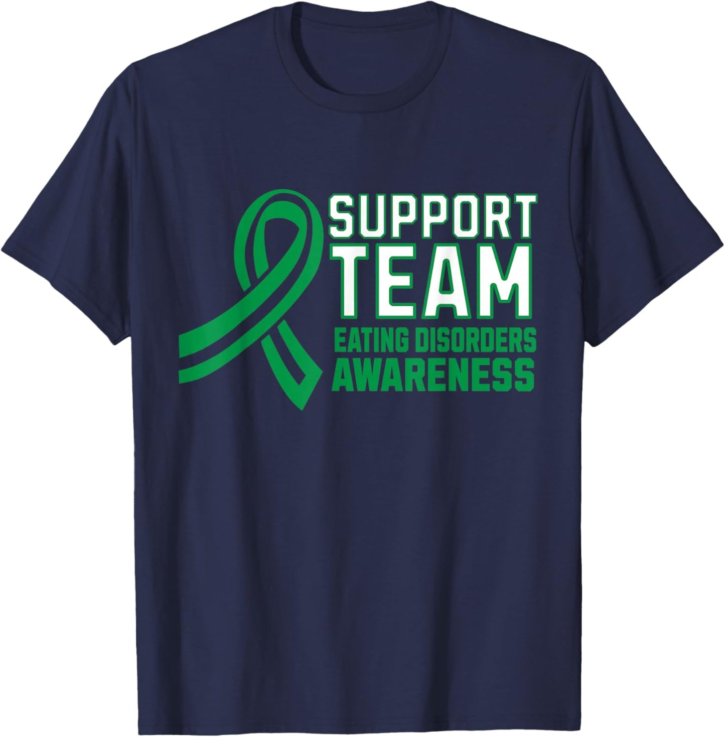 Matching Support Team Eating Disorders Awareness Ribbon T-Shirt - T-Shirt | Navy