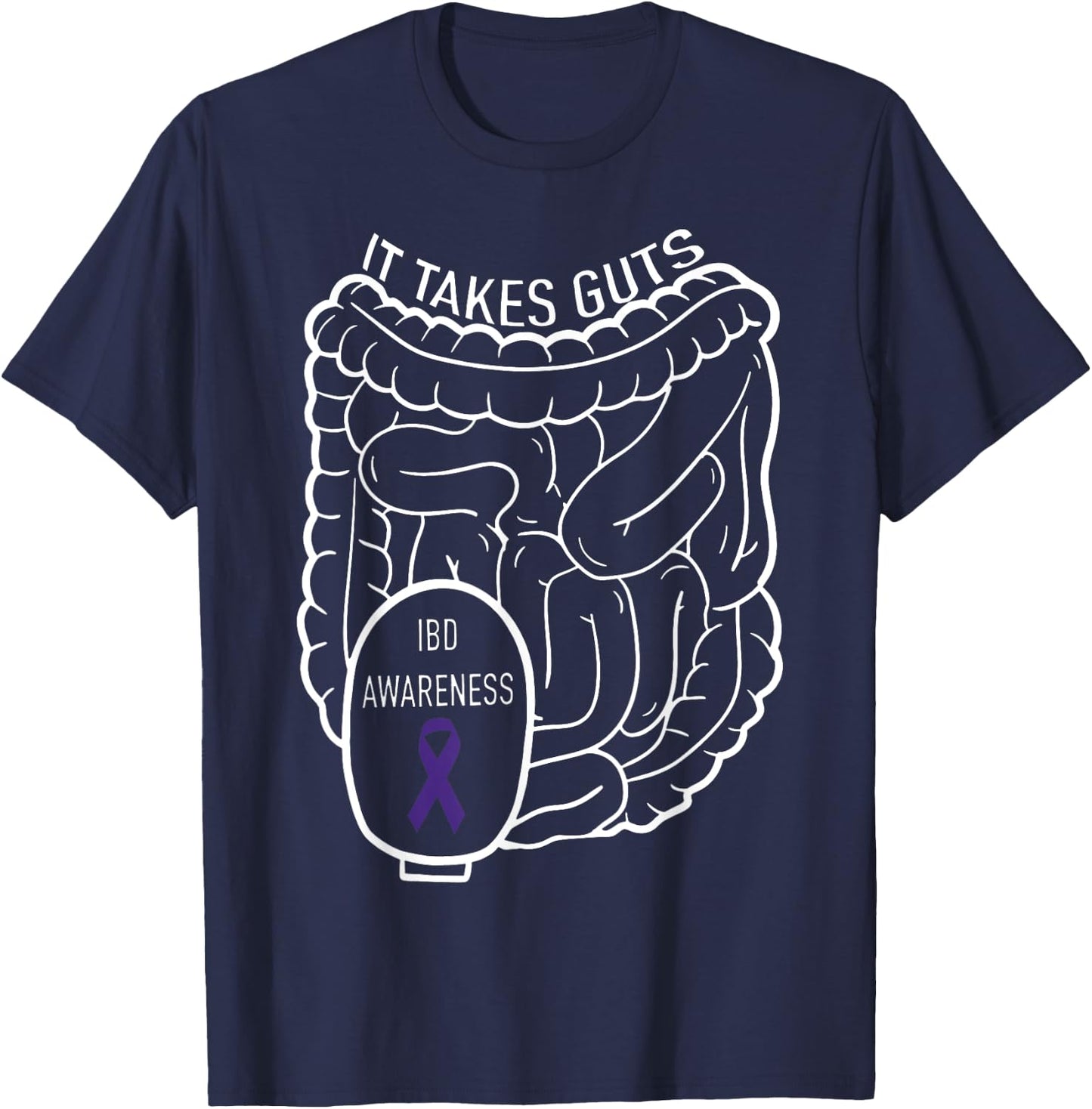 Gastroenterologist Gastro Design Women IBD Ostomy It Takes Guts Ostomy Awareness Chronic Illness , Small, Black T-Shirt - T-Shirt | Navy