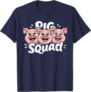 Pig Squad Design for Pig Lover Stuff | Cool Pig T-Shirt - T-Shirt | Navy