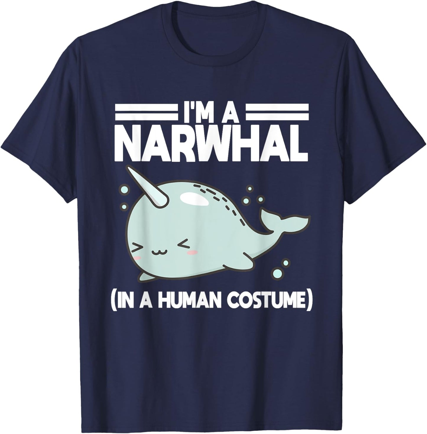 Narwhal Halloween Costume Narwhale Whale Sea Lover Ocean T-Shirt - T-Shirt | Navy