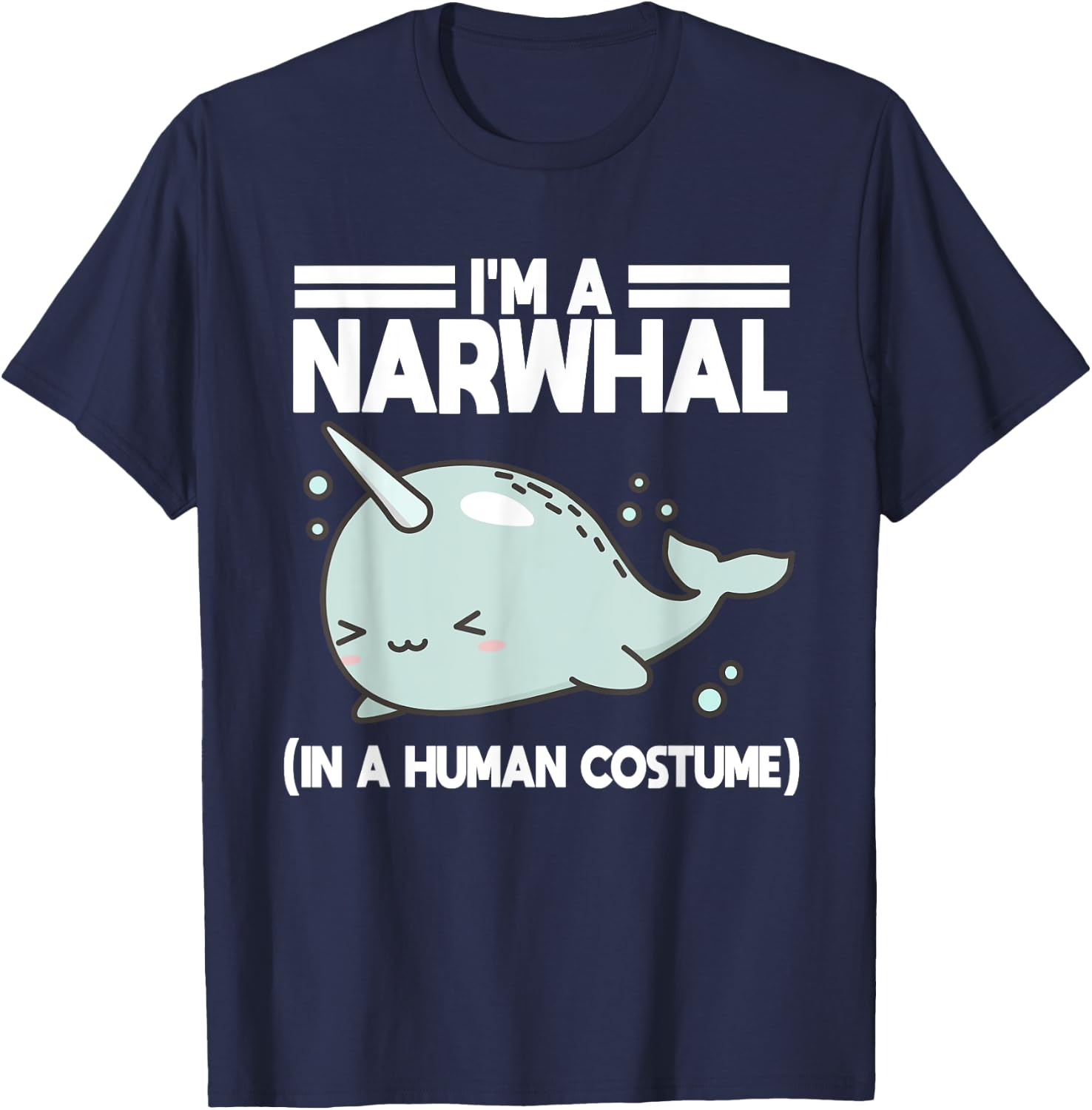 Narwhal Halloween Costume Narwhale Whale Sea Lover Ocean T-Shirt - T-Shirt | Navy
