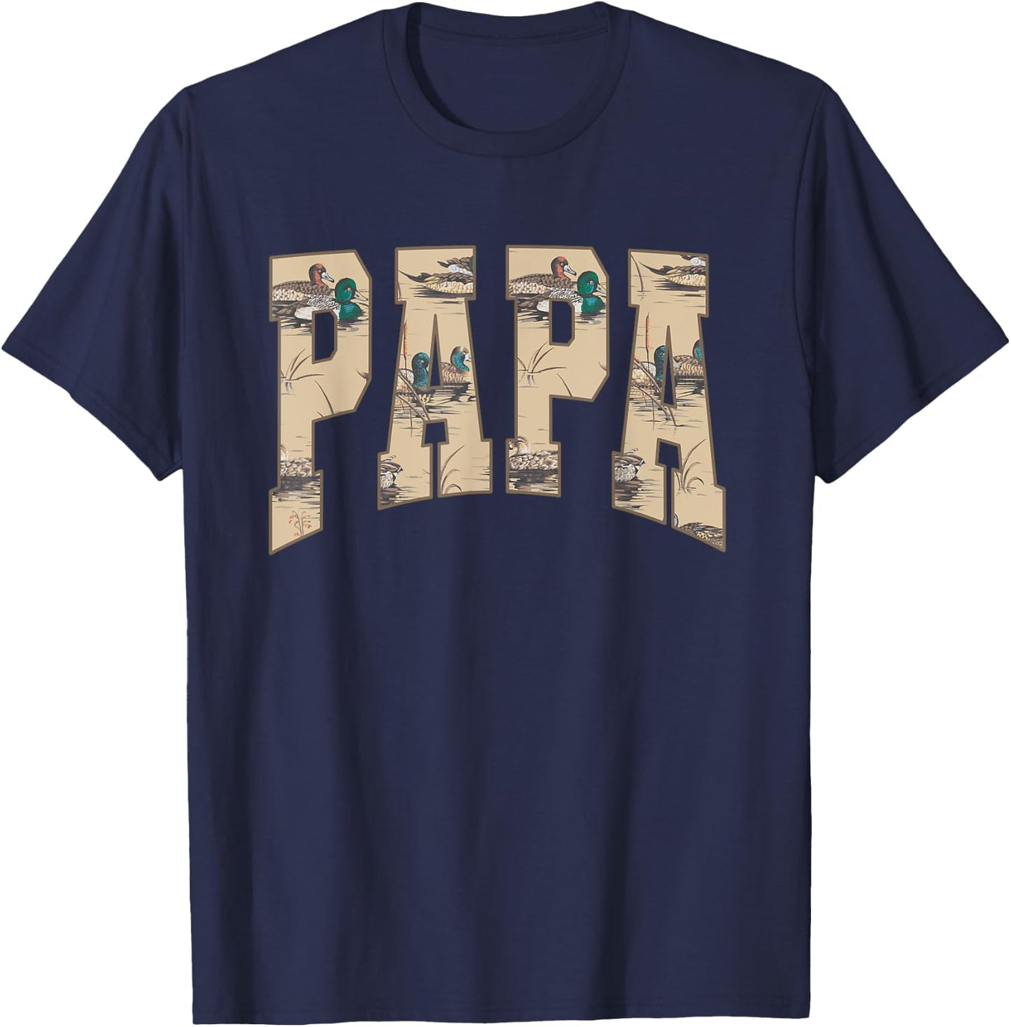 Hunting Papa Duck Camouflage Camo Waterfowl Duck Camo Men T-Shirt - T-Shirt | Navy