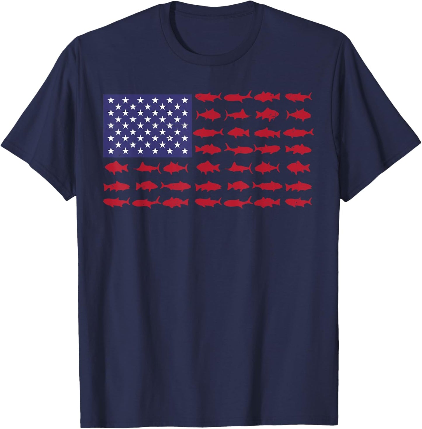American Flag Fishing-Shirt 4th July Patriotic Kids Boys Men T-Shirt - T-Shirt | Navy