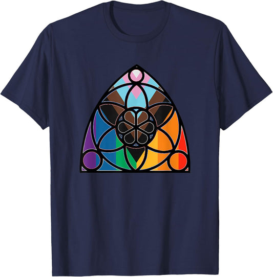 Progress Pride Flag Episcopal Church Rainbow LGBT Christian T-Shirt - T-Shirt | Navy