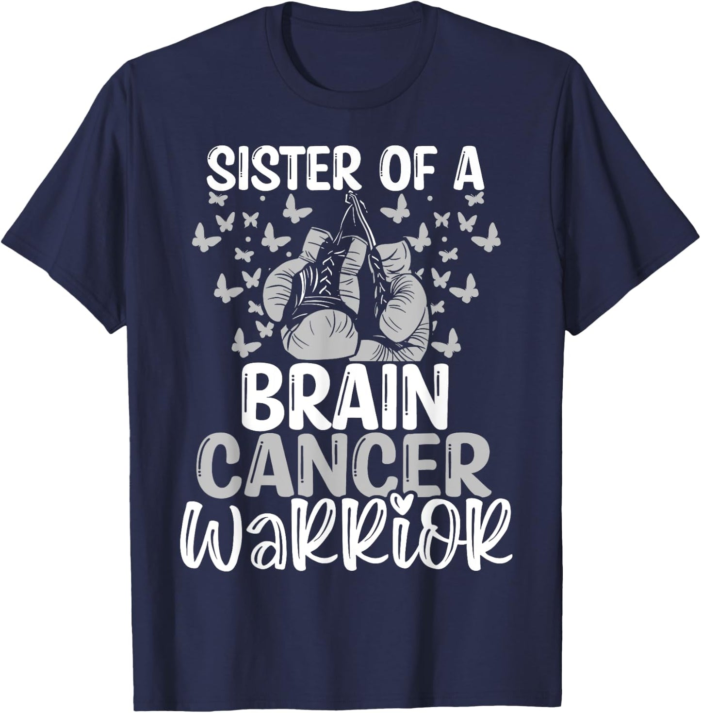Brain Tumor Awareness Glioblastoma Sister Twins Sibling T-Shirt - T-Shirt | Navy