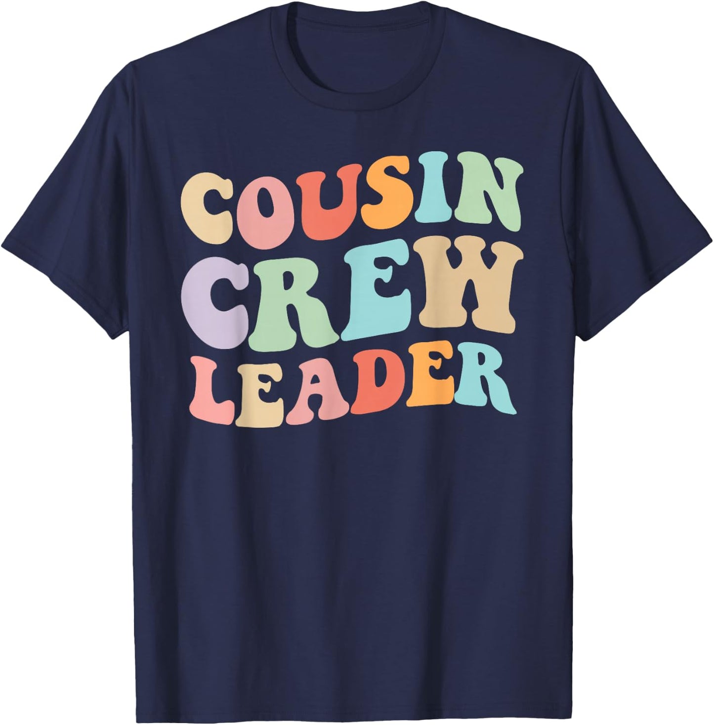 Cousin Crew Leader Retro Graphic – Fun Cousin Group Design T-Shirt - T-Shirt | Navy