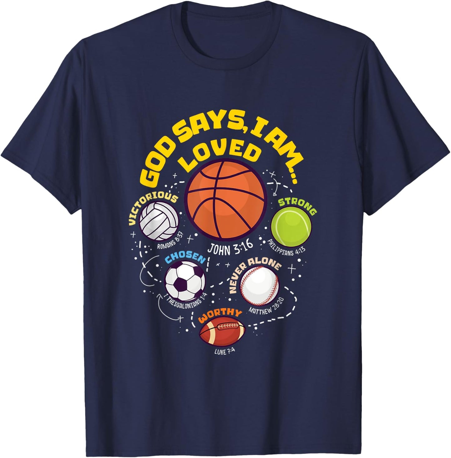 God Says I Am - Christian Boy Teen Athlete T-Shirt - T-Shirt | Navy