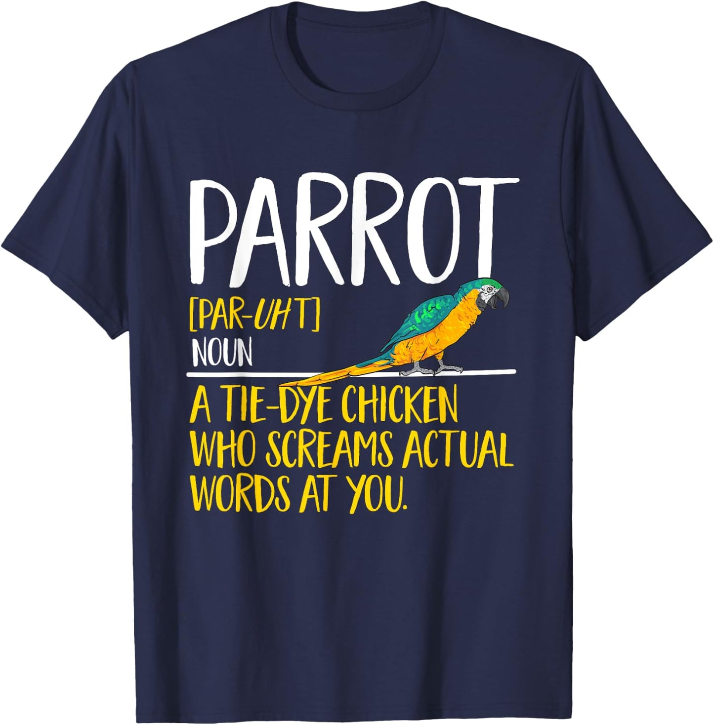 Macaw Parrot Definition Blue And Yellow Macaw T-Shirt - T-Shirt | Navy