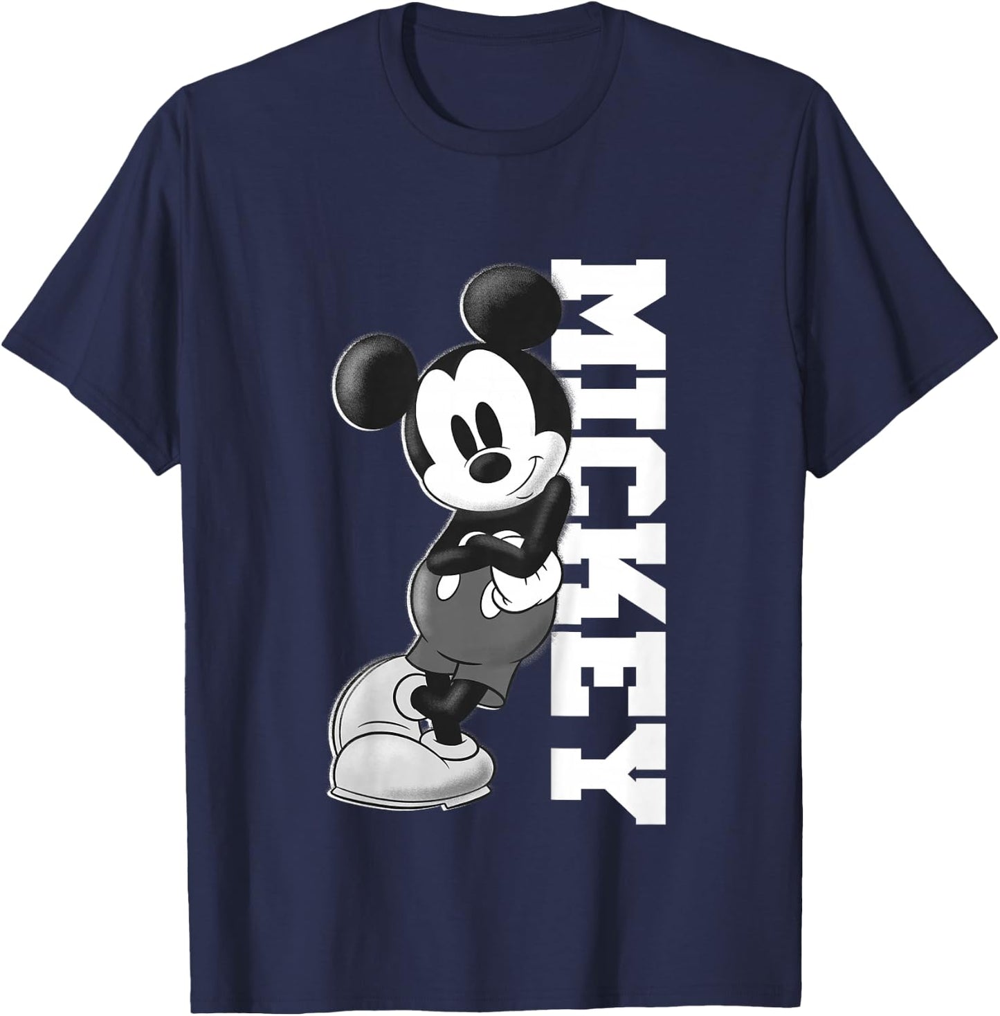 Kids Disney Mickey and Friends Mickey Classic Black & White Logo T-Shirt - T-Shirt | Navy