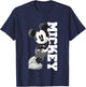 Kids Disney Mickey and Friends Mickey Classic Black & White Logo T-Shirt - T-Shirt | Navy