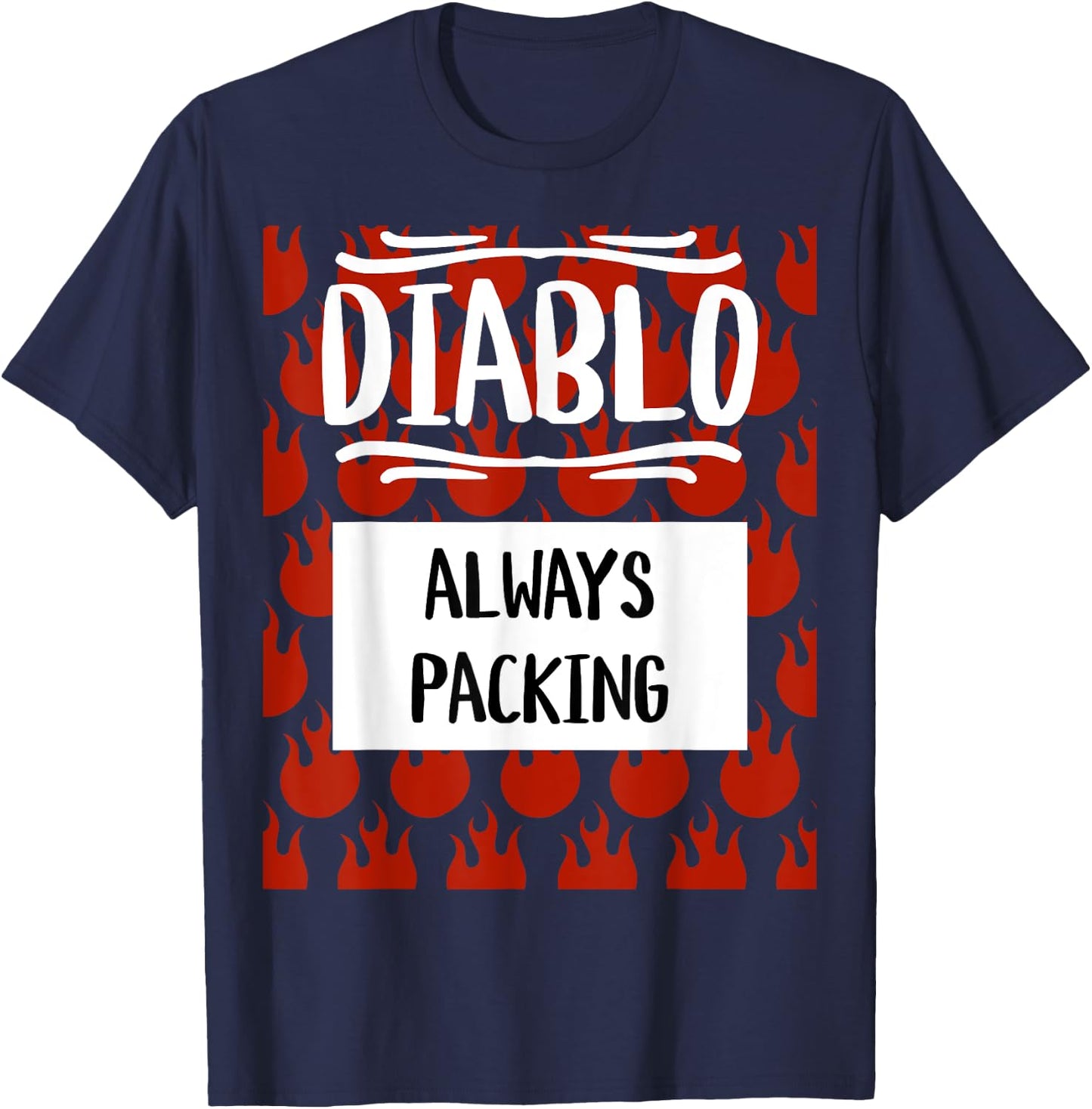 Diablo Hot Sauce Packet Group Halloween Costume Matching T-Shirt - T-Shirt | Navy