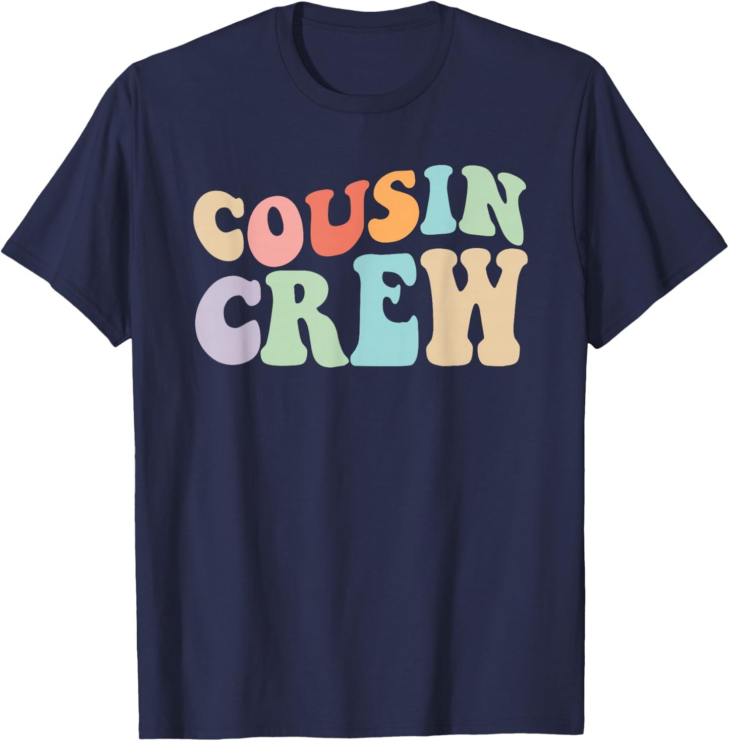 Vintage Cousin Crew : Classic Fit, , Short Sleeve for Casual Trips & Vacations T-Shirt - T-Shirt | Navy