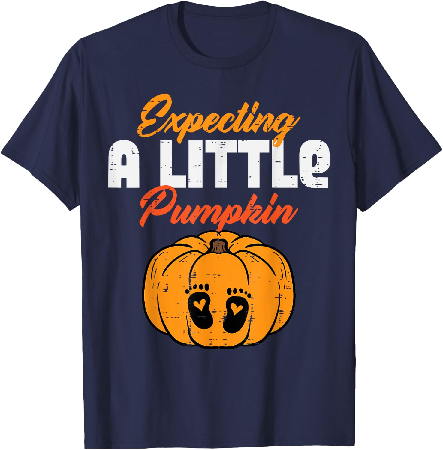 Halloween Expecting Little Pumpkin Pregnancy Announce Women T-Shirt - T-Shirt | Navy
