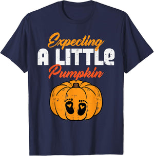 Halloween Expecting Little Pumpkin Pregnancy Announce Women T-Shirt - T-Shirt | Navy
