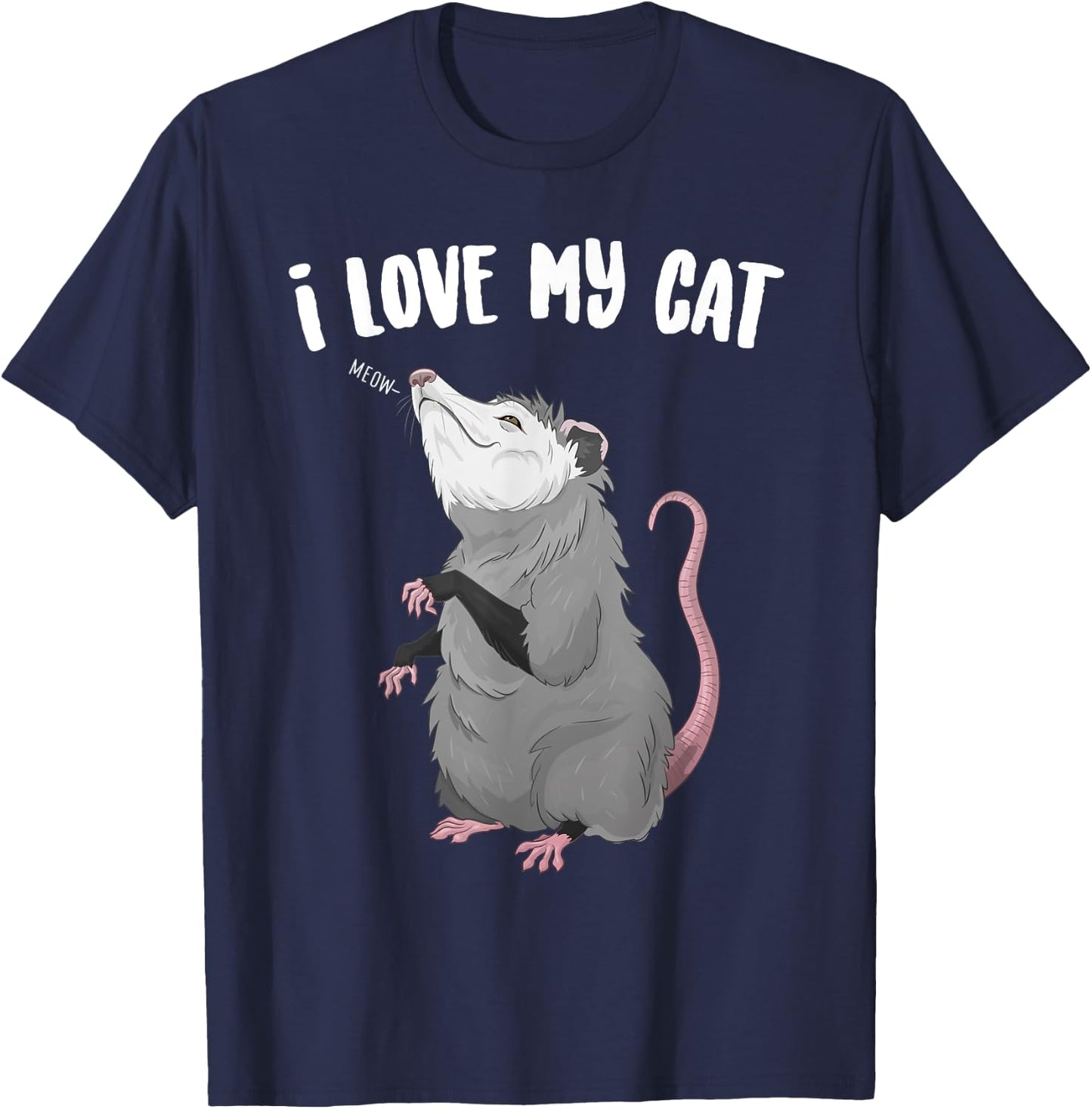 I Love My Cat Funny Animal Posum T-Shirt - T-Shirt | Navy