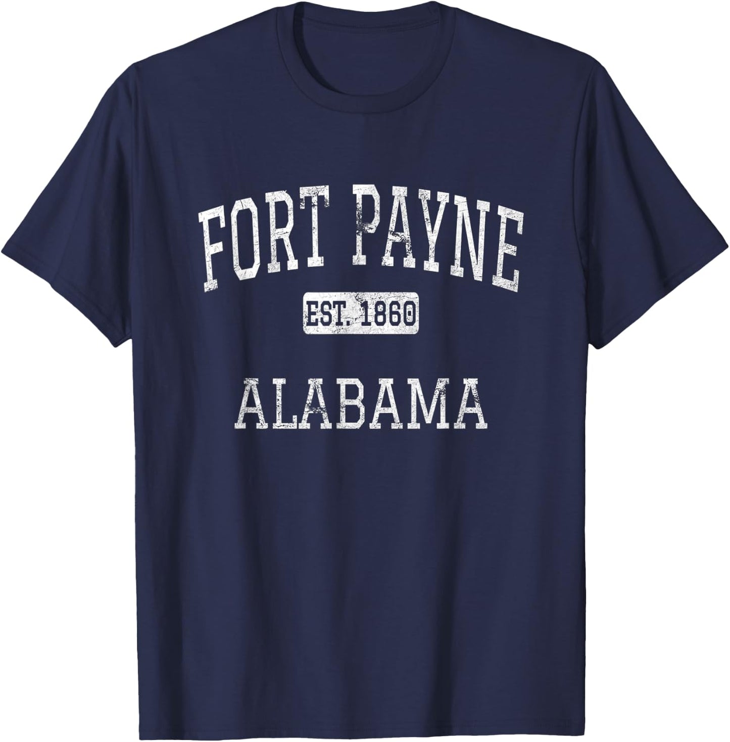 Fort Payne Alabama AL Vintage T-Shirt - T-Shirt | Navy