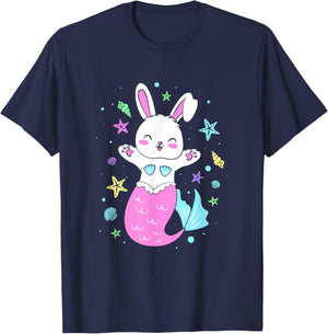 Cute Mermaid Mom Easter Bunny Mermaid Mommy T-Shirt - T-Shirt | Navy