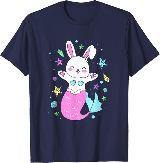 Cute Mermaid Mom Easter Bunny Mermaid Mommy T-Shirt - T-Shirt | Navy