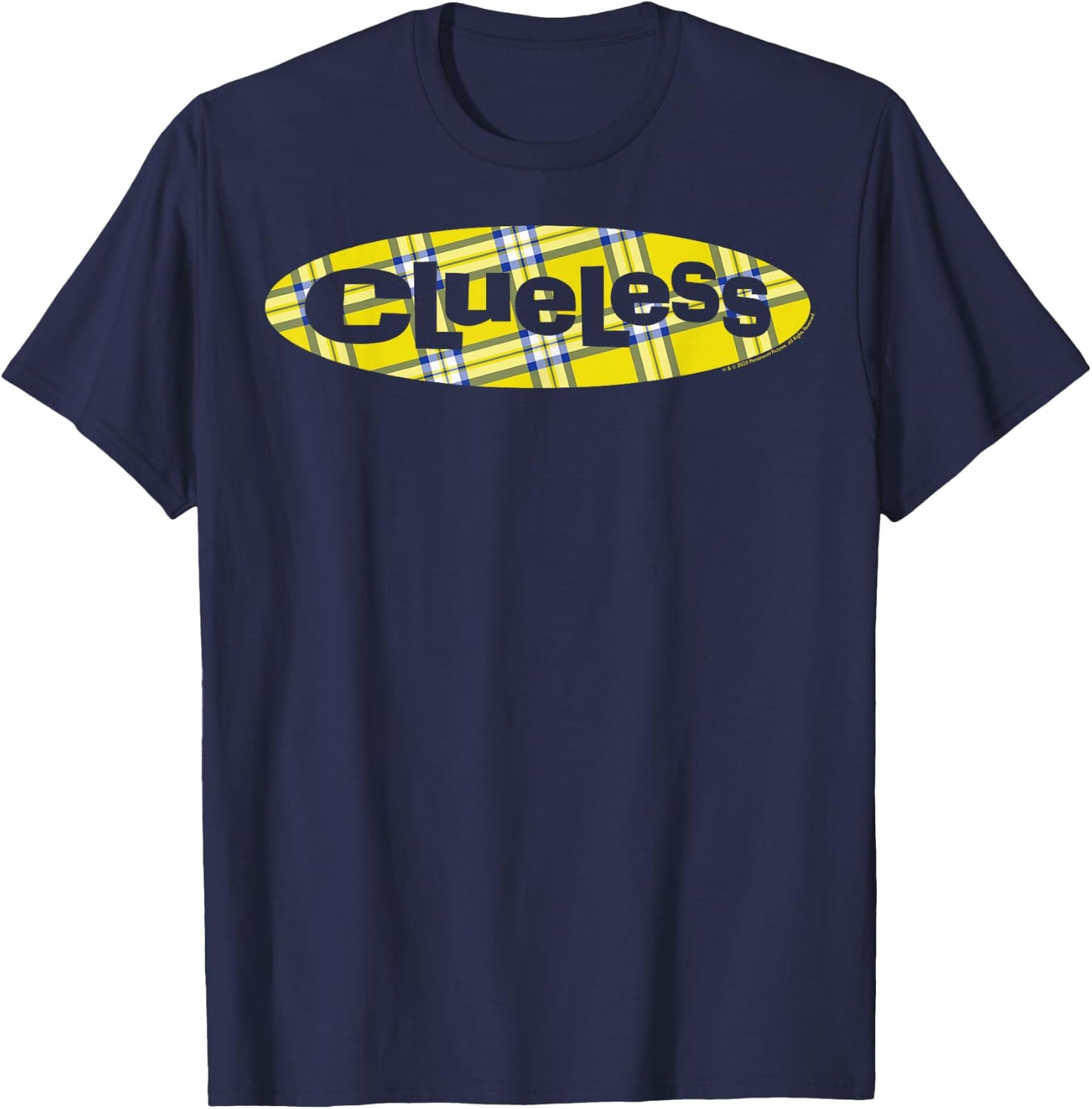 Clueless Plaid Movie Chest Logo T-Shirt - T-Shirt | Navy