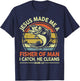 Bass Fishing Jesus Made Me Fisher Of Man Funny Christian Dad T-Shirt - T-Shirt | Navy