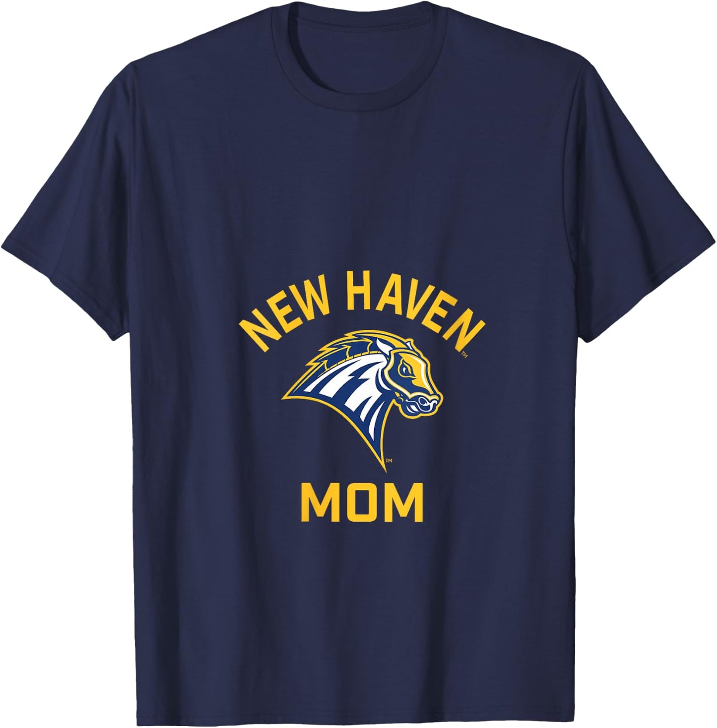 University of New Haven UNH Chargers Arched Mom V-Neck T-Shirt - T-Shirt | Navy
