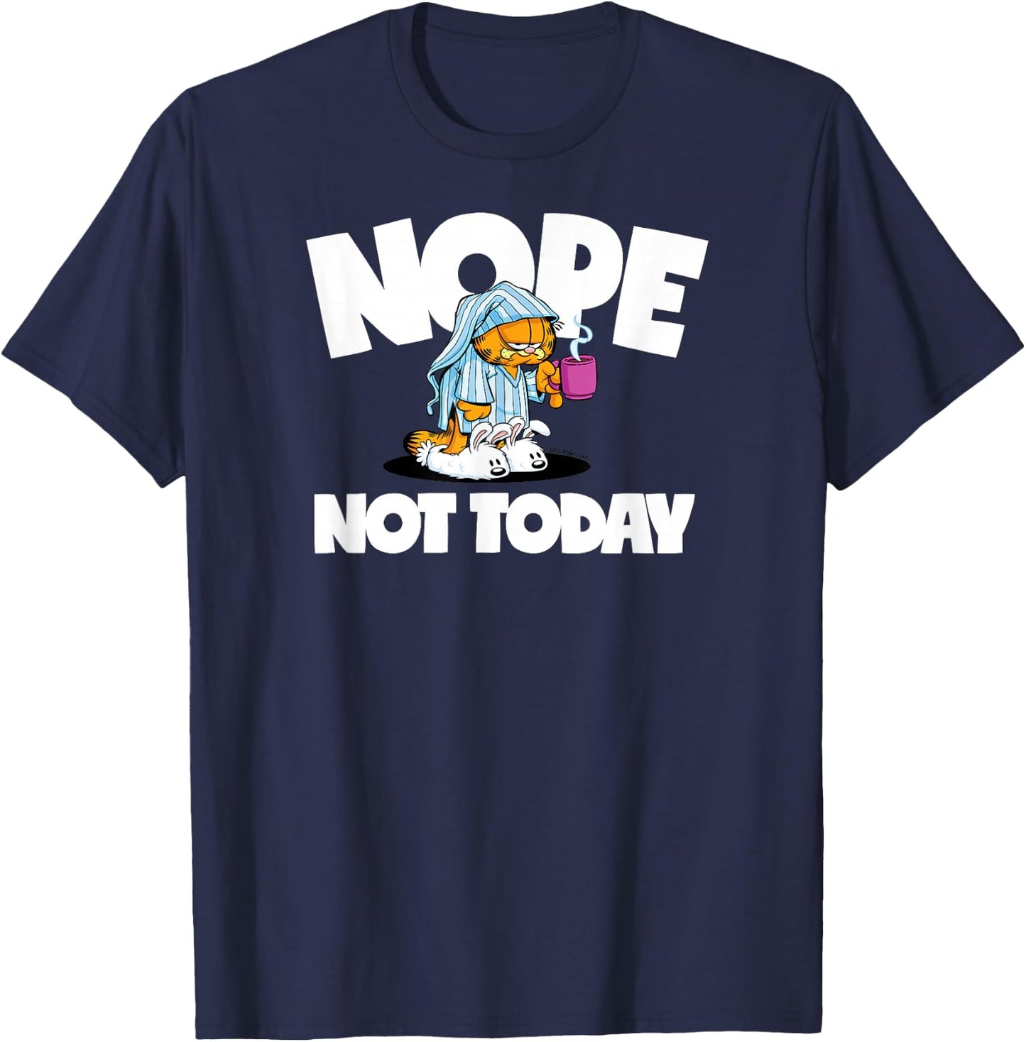 Garfield - Nope Not Today Pajamas Coffee T-Shirt - T-Shirt | Navy
