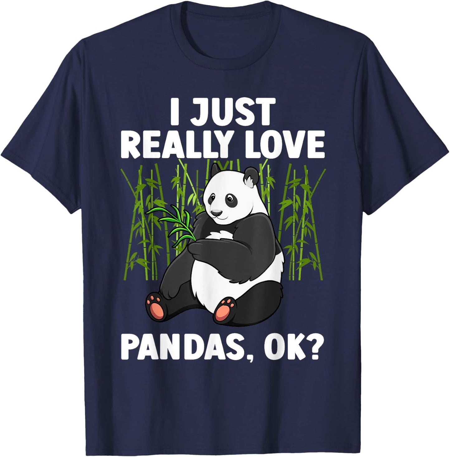 Panda Art Women Animal Giant Panda Bear Panda Lover T-Shirt - T-Shirt | Navy