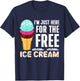 Funny Cruise I'm Just Here For The Free Ice Cream Dessert Women T-Shirt - T-Shirt | Navy
