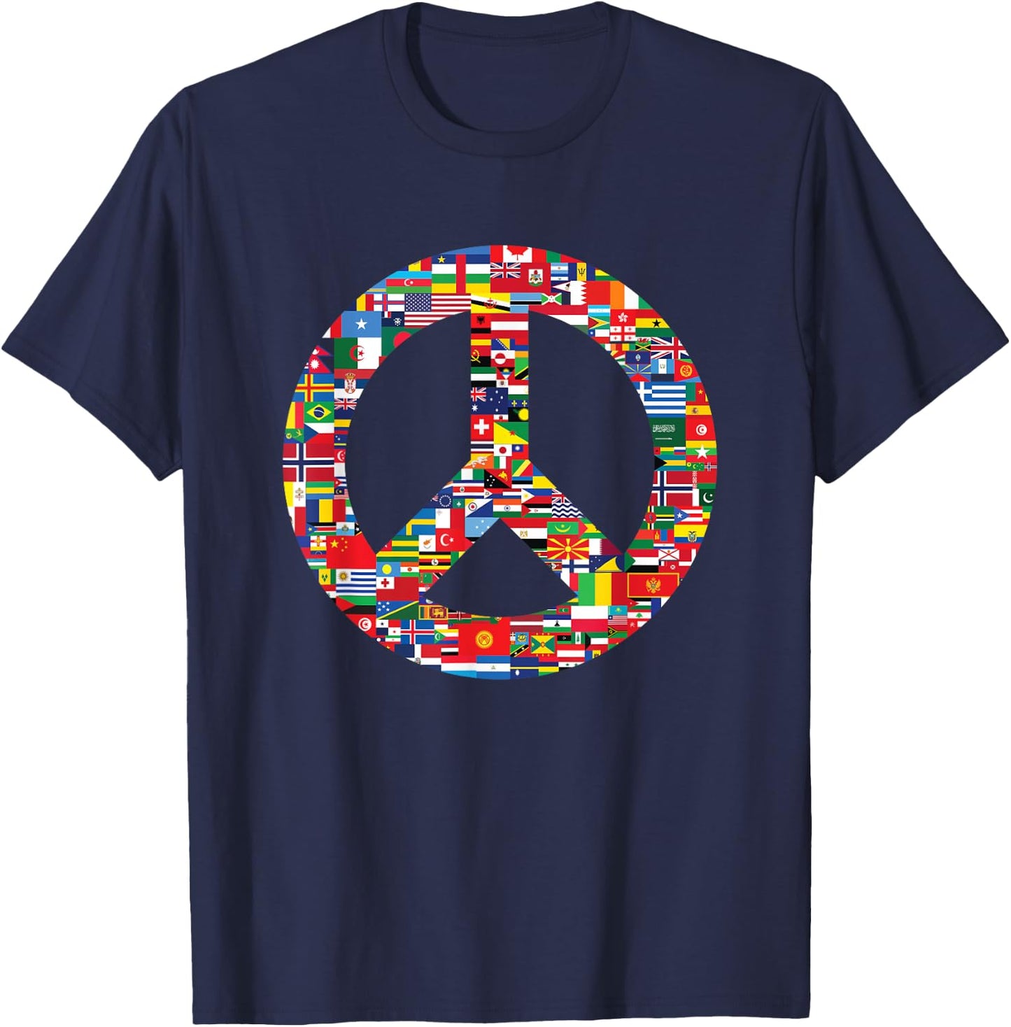 Peace Flags, Countries of the World - Peace Unity Day T-Shirt - T-Shirt | Navy