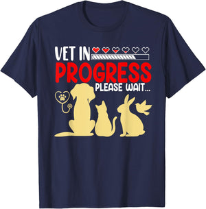 Vet In Progress Medicine Studies Student Veterinary School T-Shirt - T-Shirt | Navy