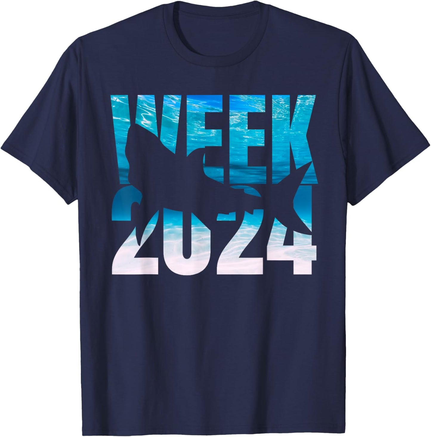 2024 Week Animal Sea Shark Lover Matching Squad Beach Ocean T-Shirt - T-Shirt | Navy
