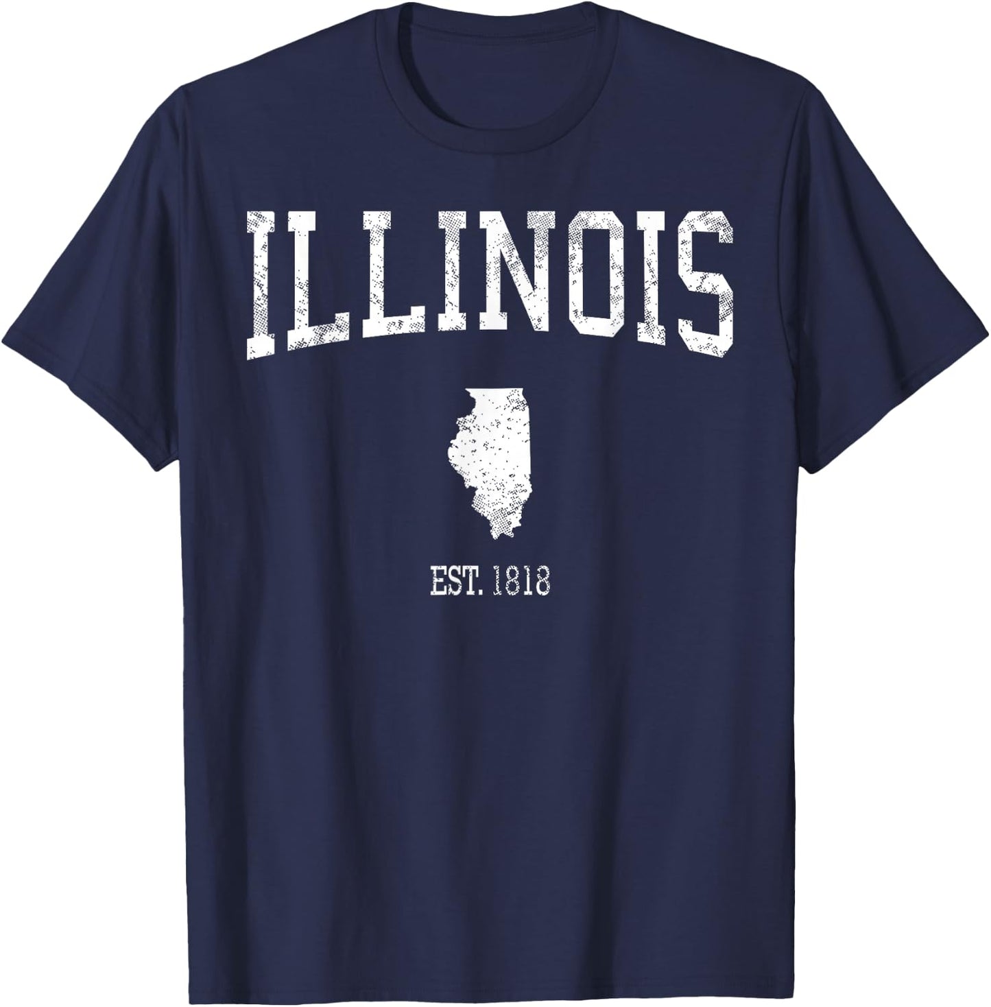 Illinois Vintage Sports Design IL T-Shirt - T-Shirt | Navy