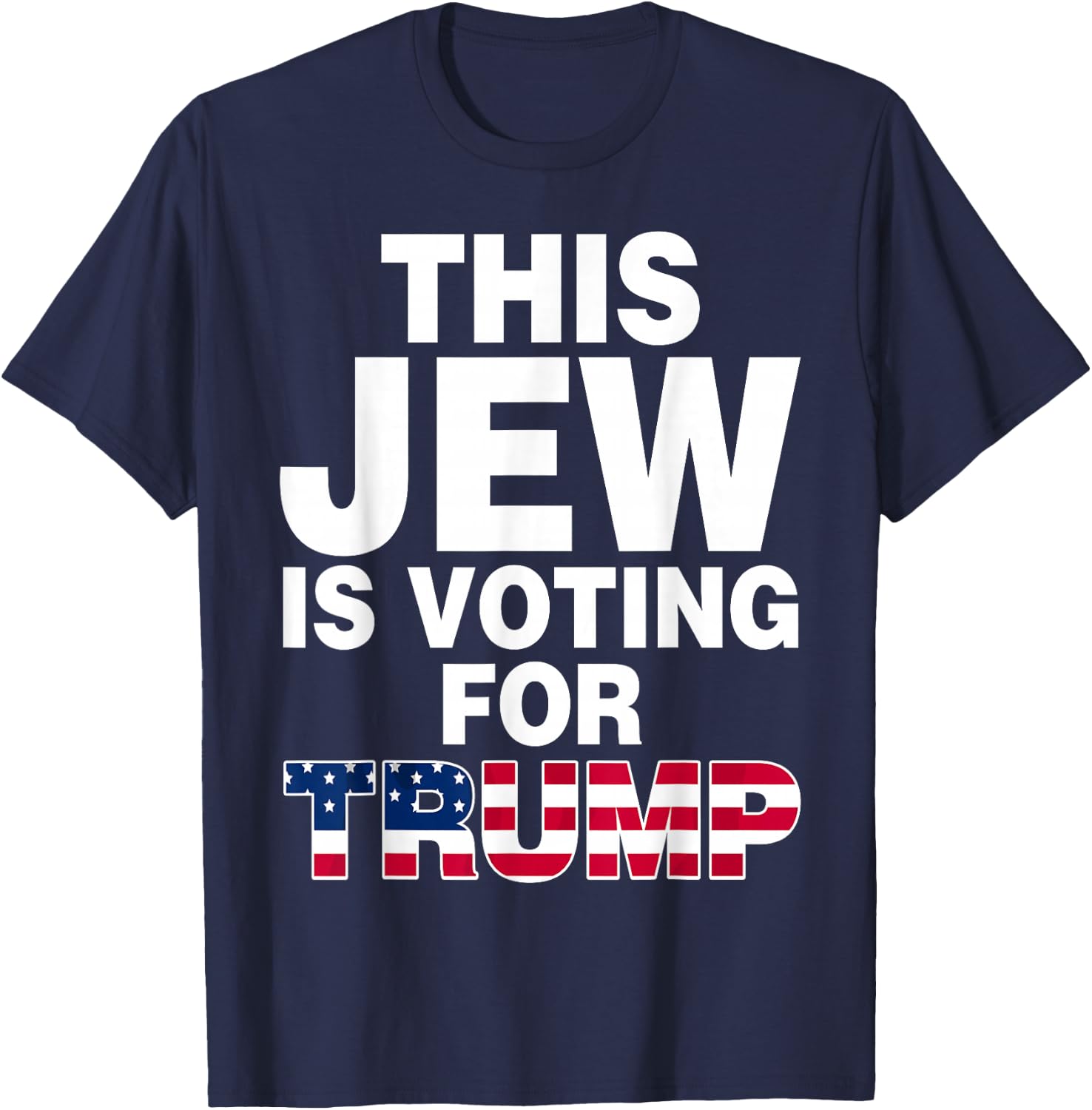 Jewish Trump Voter Republican Israel Donald Trump 2024 T-Shirt - T-Shirt | Navy
