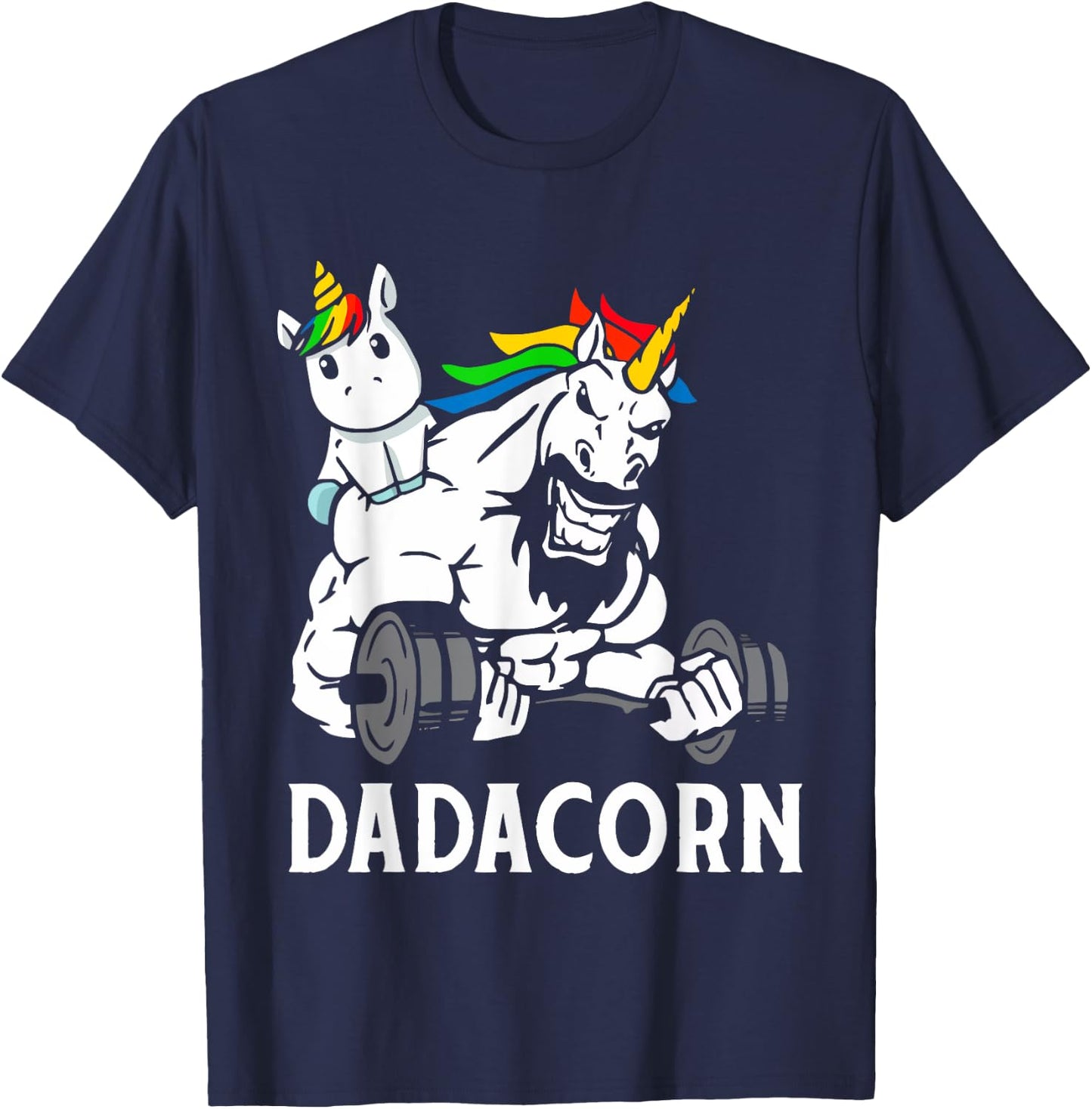 Fathers Day Gift Unicorn Dad Shirt Funny Dadacorn Men T-Shirt - T-Shirt | Navy