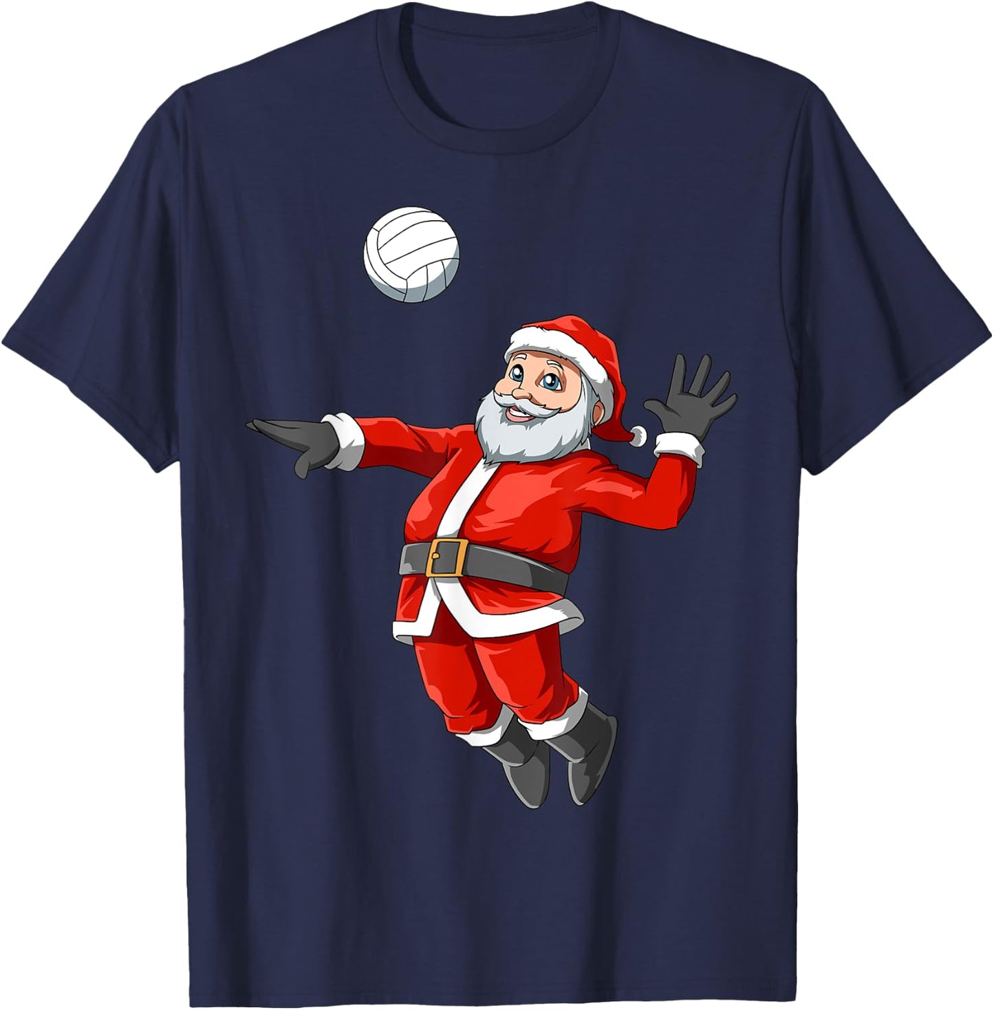 Santa Volleyball Christmas Santa Playing Volleyball Santa T-Shirt - T-Shirt | Navy