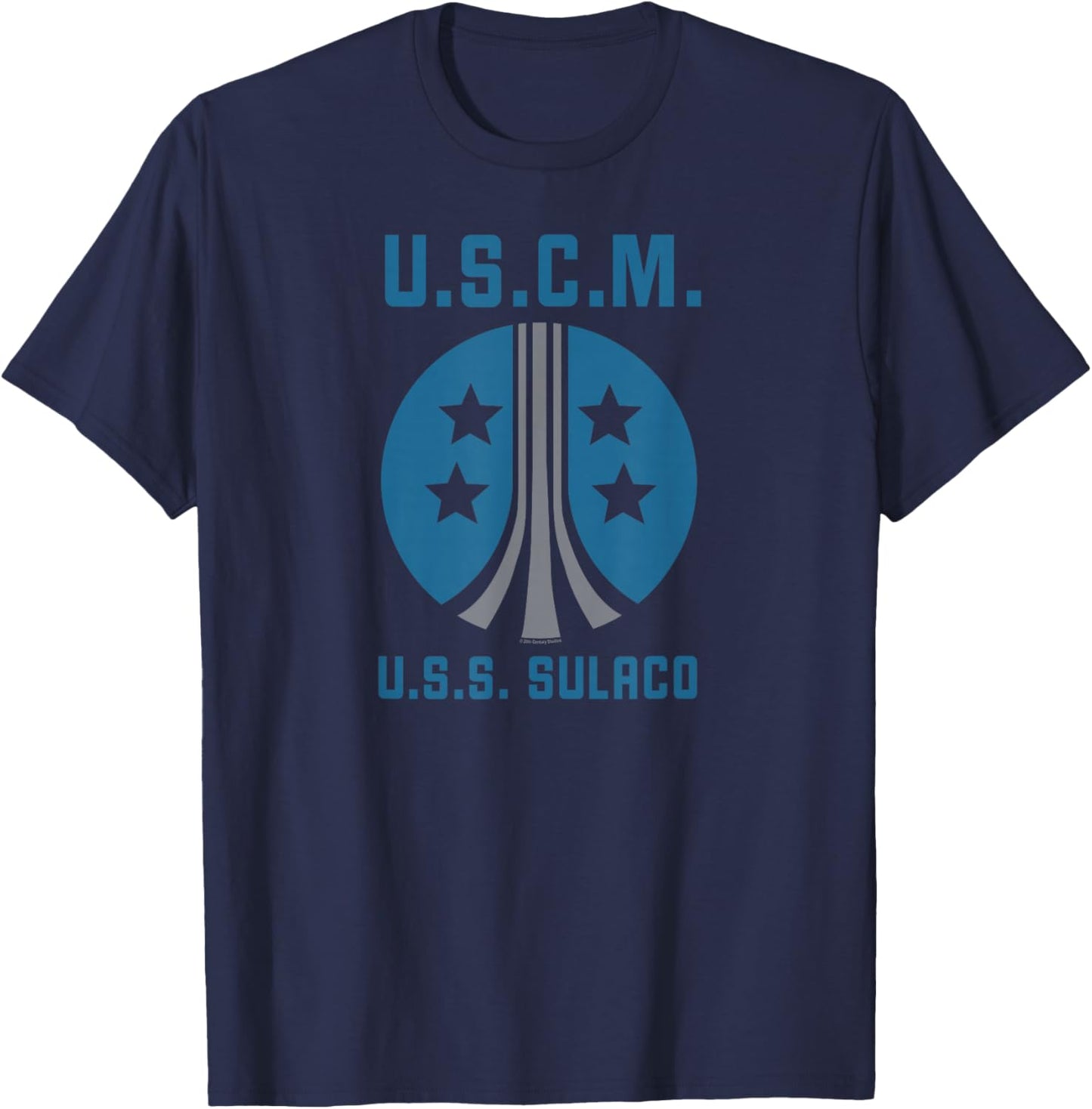 Aliens United States Colonial Marine Corps Big Chest Logo T-Shirt - T-Shirt | Navy