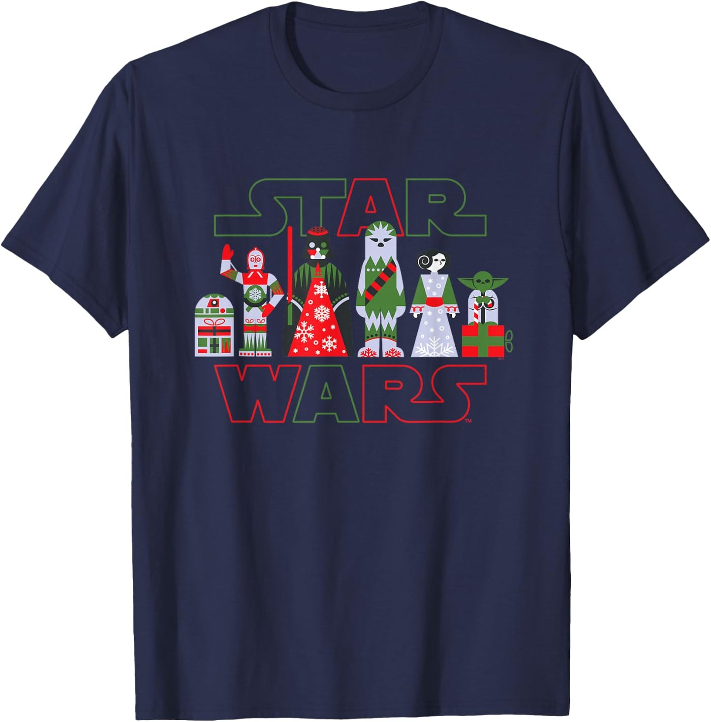 Star Wars Holiday Galactically Festive Christmas Logo T-Shirt - T-Shirt | Navy