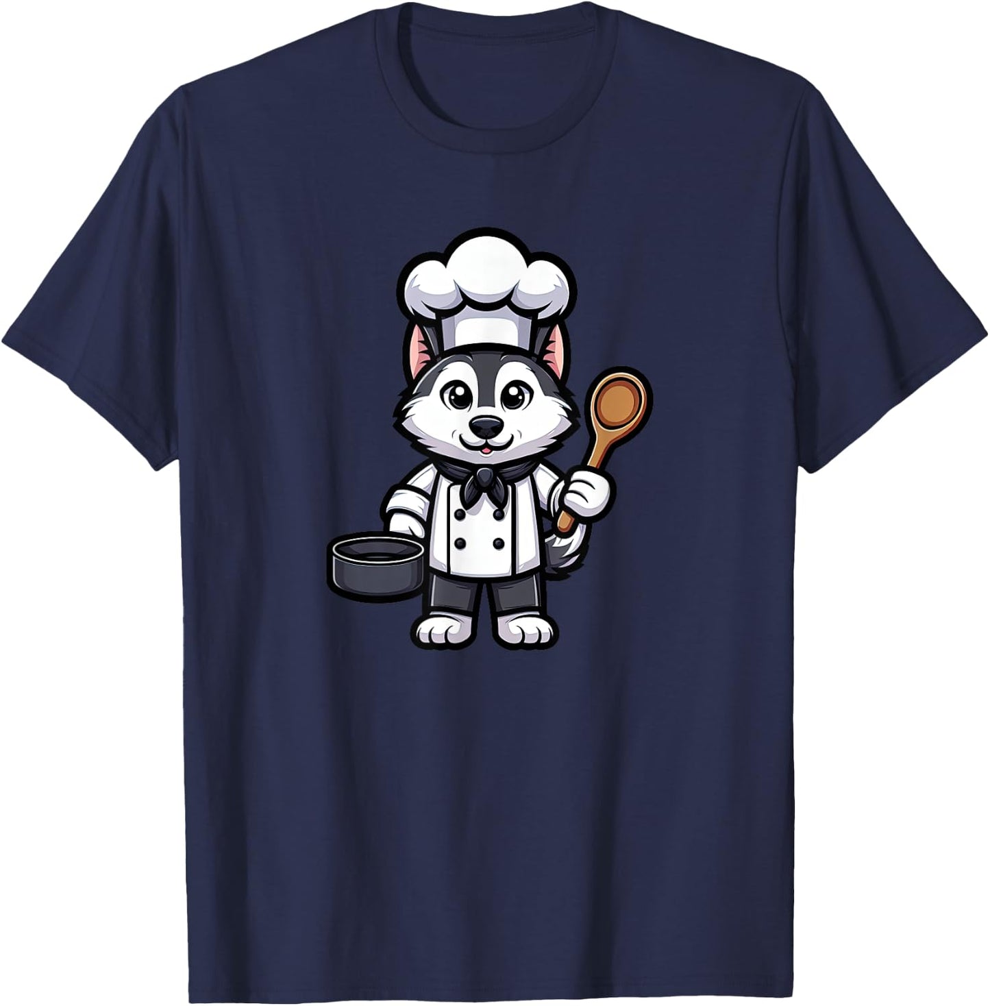 Husky Chef Dog Funny Cooking T-Shirt - T-Shirt | Navy