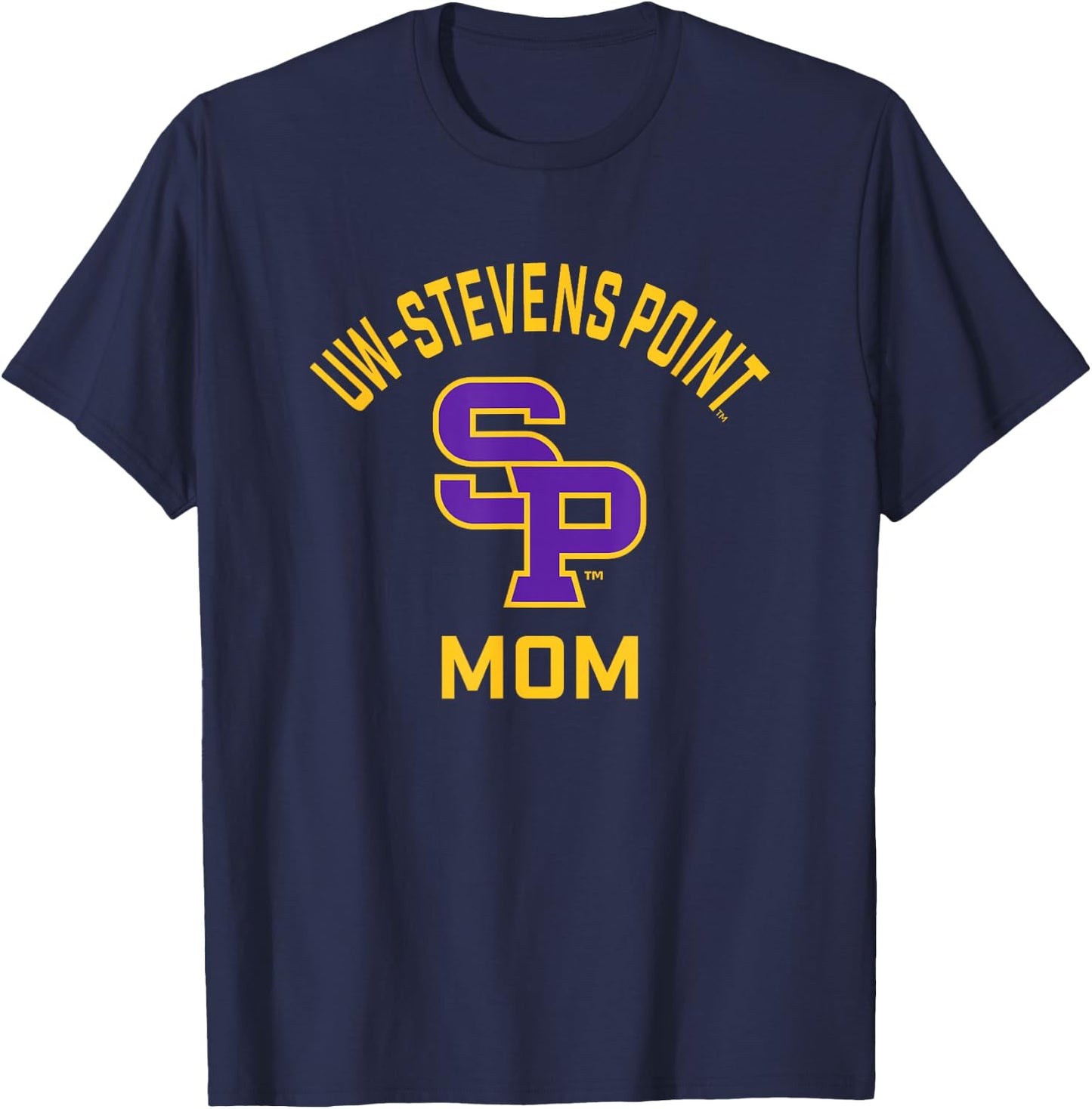 UW Stevens Point Pointers Arched Mom T-Shirt - T-Shirt | Navy